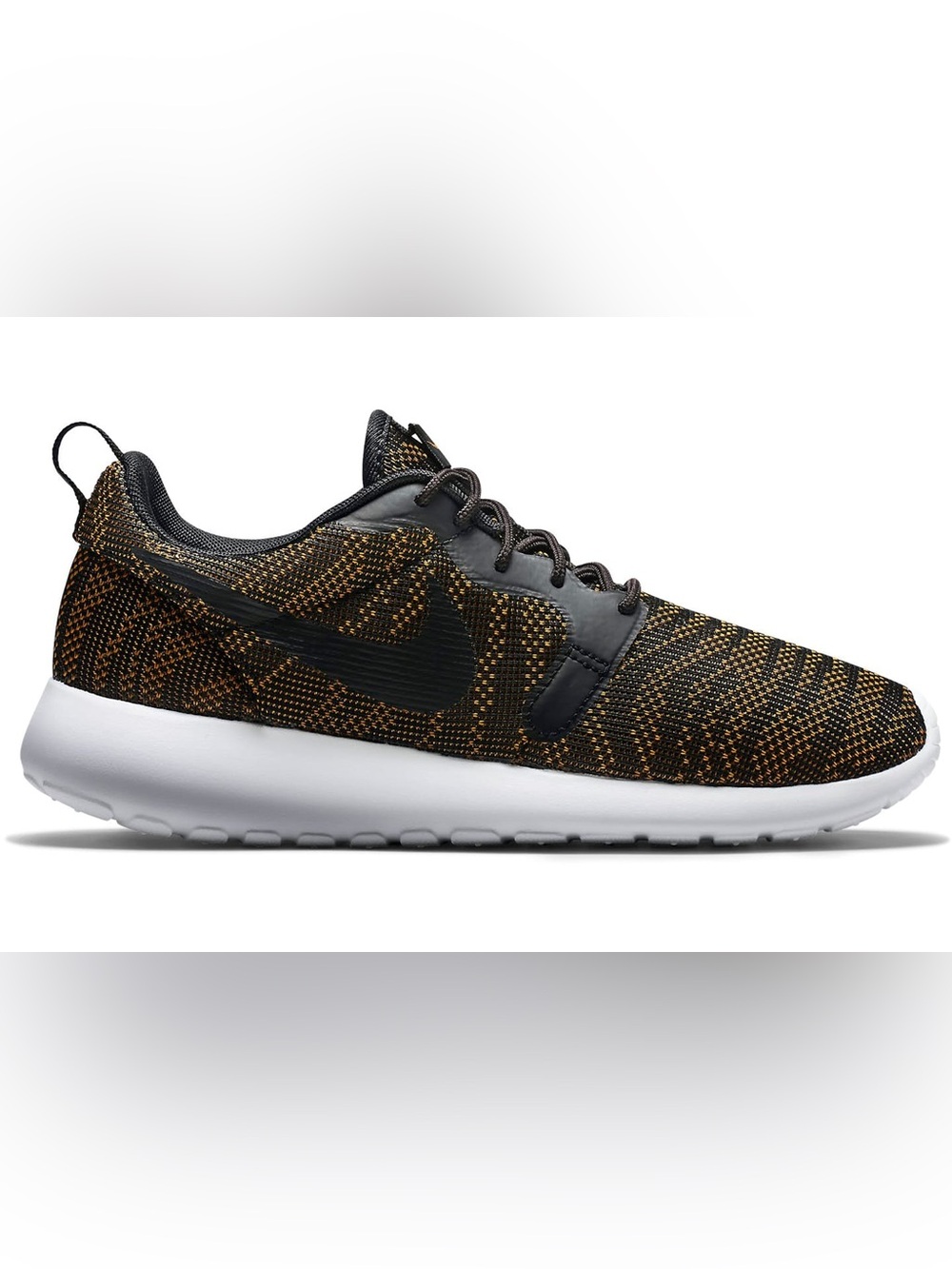 Vintage Nike Roshe Run Knit Jacquard Sneaker in black and yellow rare size 6.5